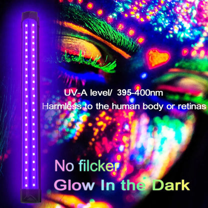 INDMIRD 10W Black Light Lamp,UV Black Light Tube, 395nm LED Lamp,Blacklight Bar for Halloween,Club,Party,Disco