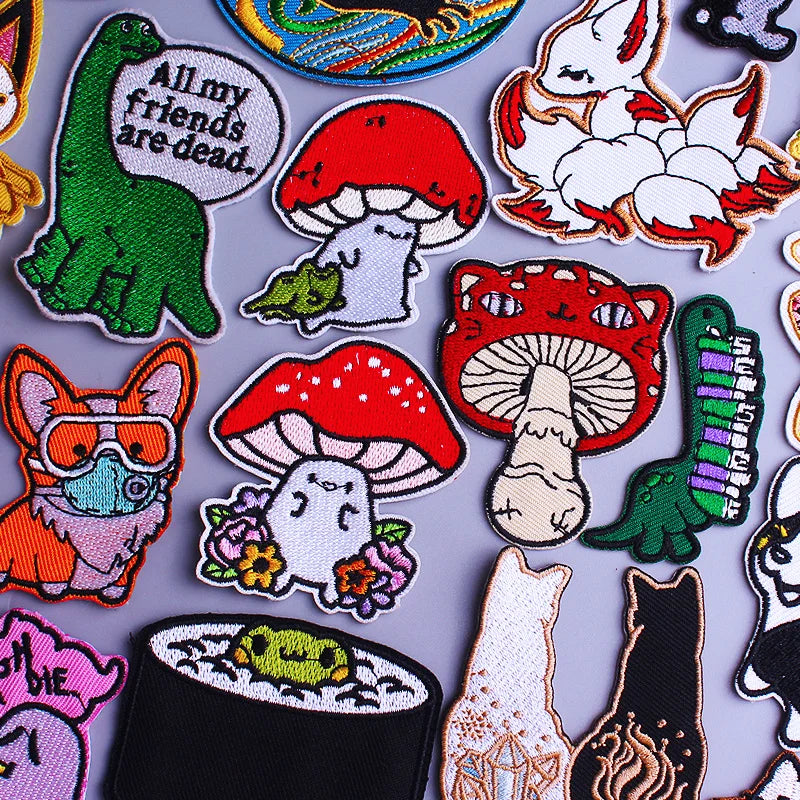 Mushroom Embroideried Patches