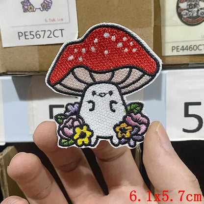 Mushroom Embroideried Patches