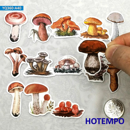 40PCS Cute Freehand Style Mushroom Fungus Stickers