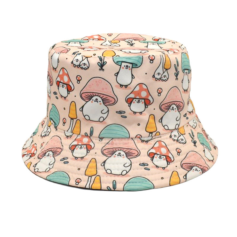 Men's And Women's Outdoor Casual Colorful Mushroom Pattern Fisherman Hat