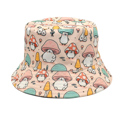 Men's And Women's Outdoor Casual Colorful Mushroom Pattern Fisherman Hat