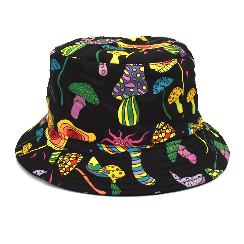 Men's And Women's Outdoor Casual Colorful Mushroom Pattern Fisherman Hat