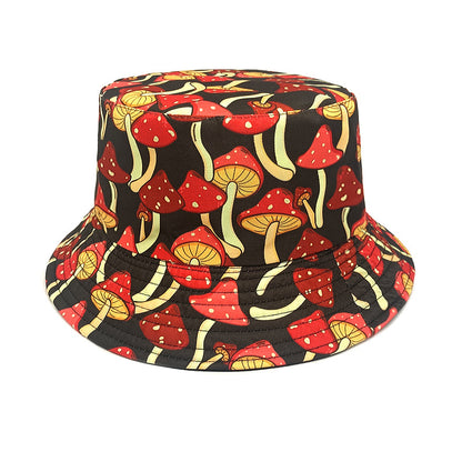 Men's And Women's Outdoor Casual Colorful Mushroom Pattern Fisherman Hat