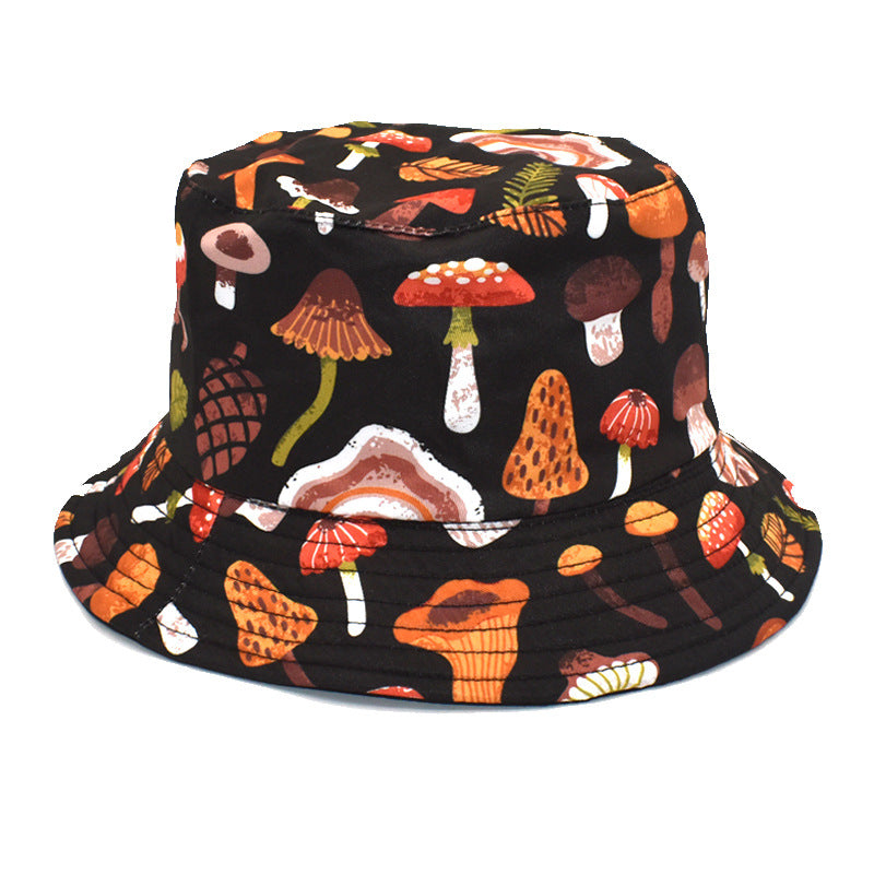 Men's And Women's Outdoor Casual Colorful Mushroom Pattern Fisherman Hat