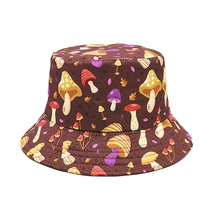 Men's And Women's Outdoor Casual Colorful Mushroom Pattern Fisherman Hat