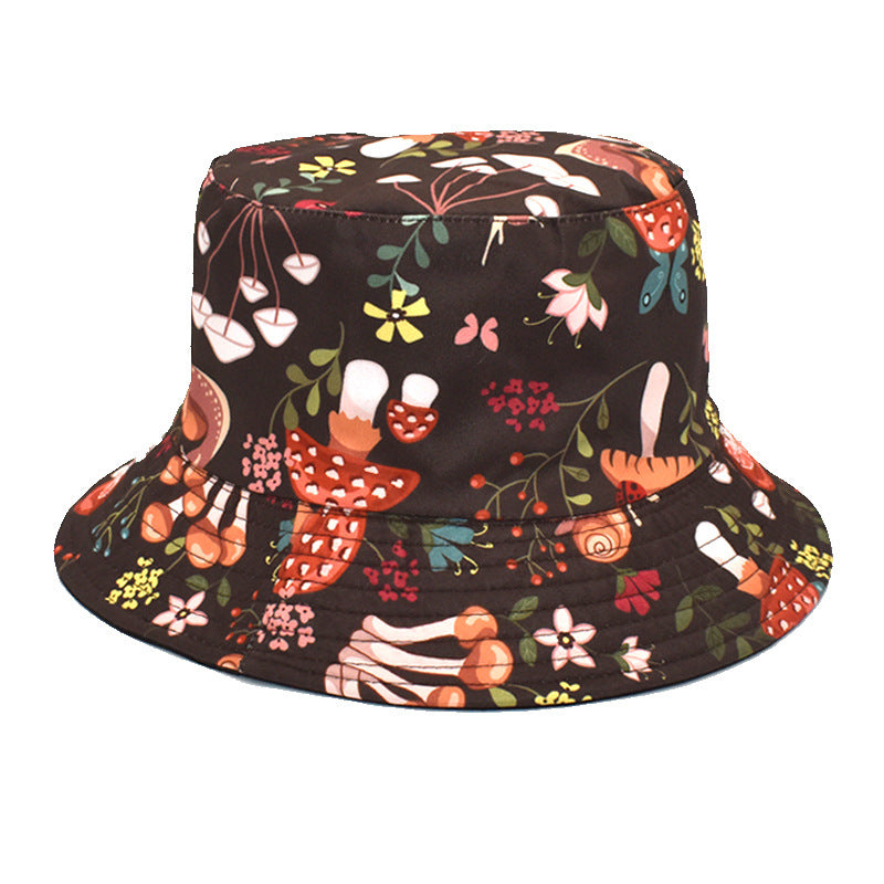 Men's And Women's Outdoor Casual Colorful Mushroom Pattern Fisherman Hat