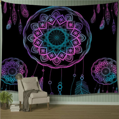 Moon Dreamcatcher Feather Tapestry