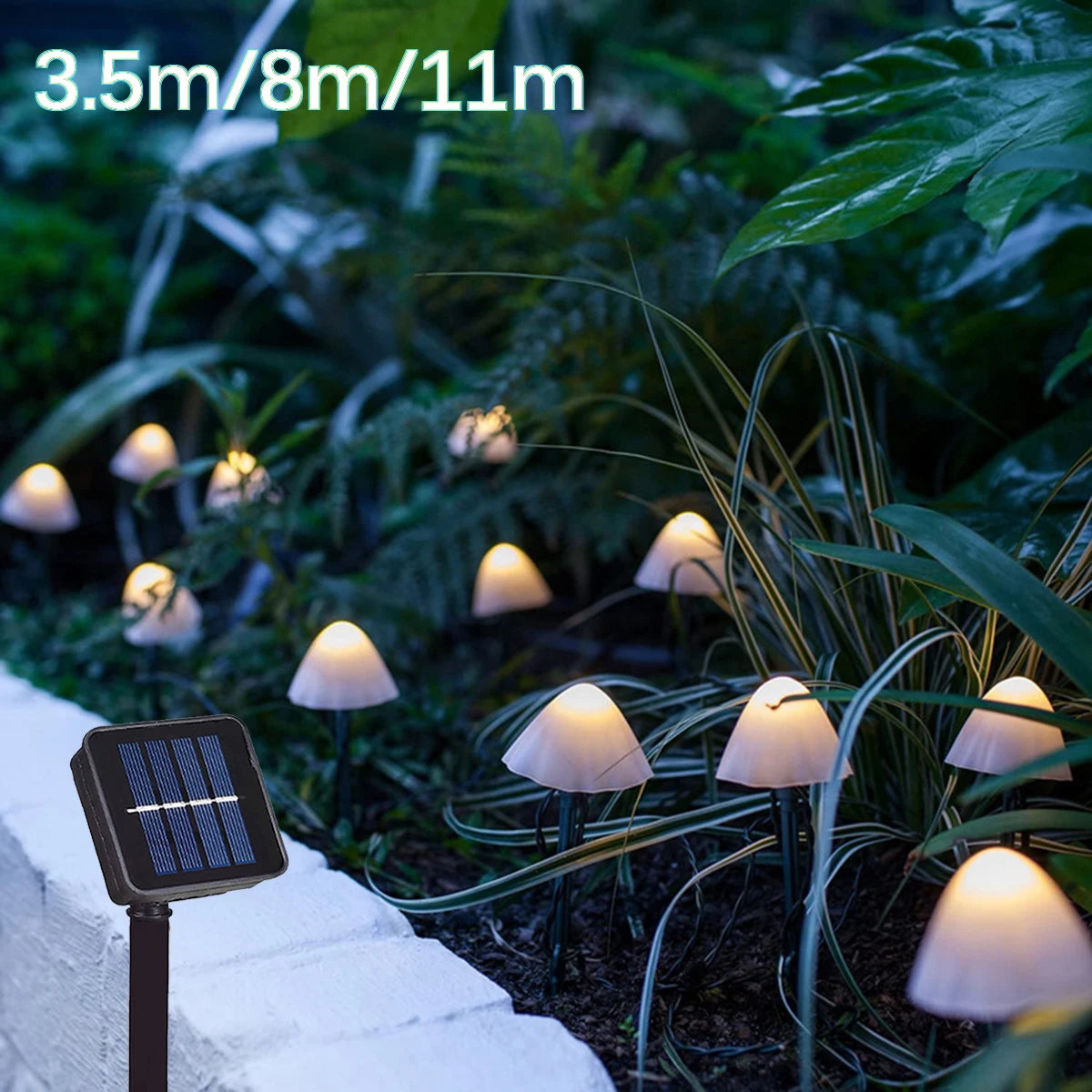 30 LED Solar String Lights Mushroom Garland Set