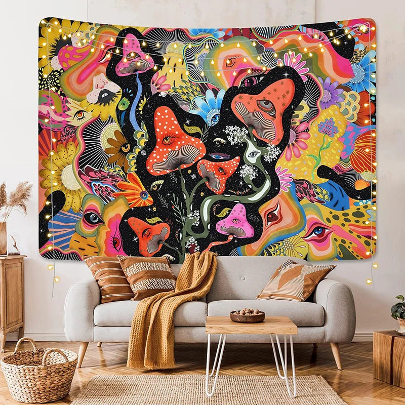 Psychedelic Mushroom Tapestry